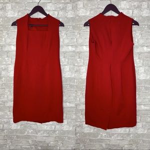 🎉Talbots red square neck sleeveless dress A3-23